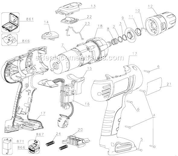 Page A Diagram and Parts List for FSD122 Type 4 Black and Decker Cordless Drill